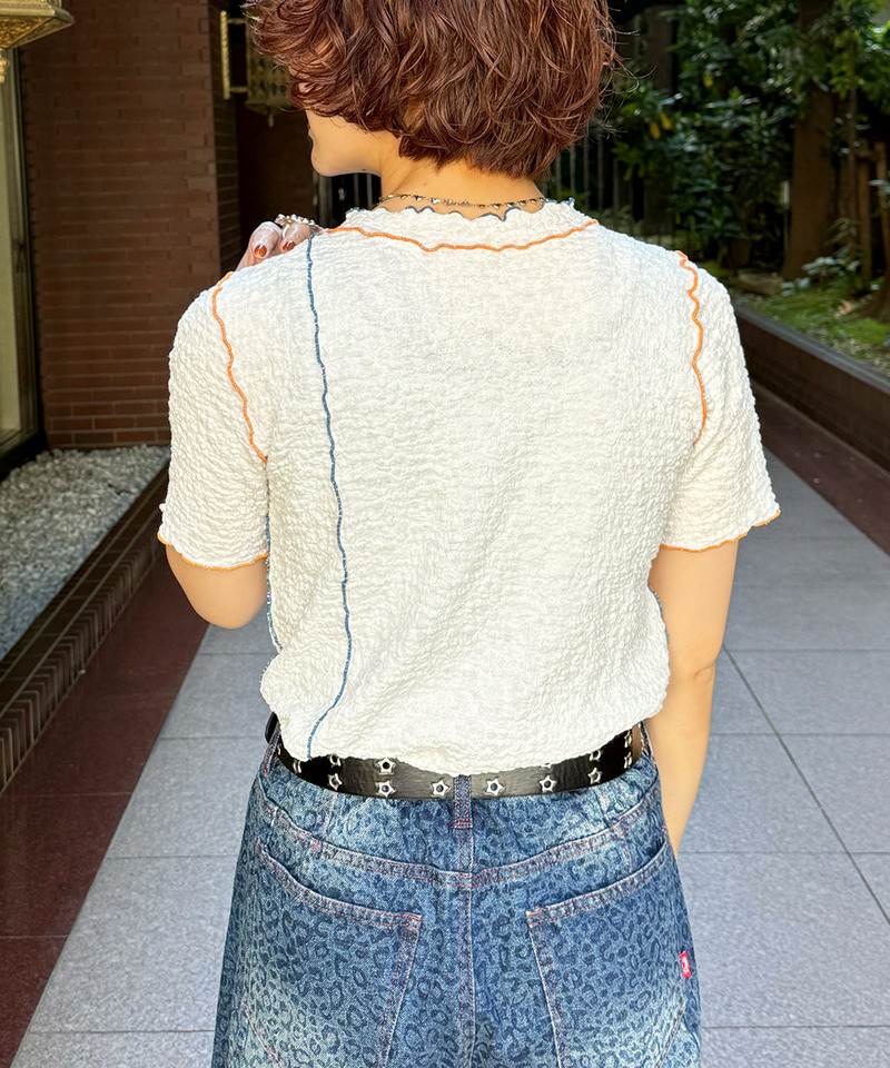 前後2WAY配色メロートップス 詳細画像 オフホワイト 6