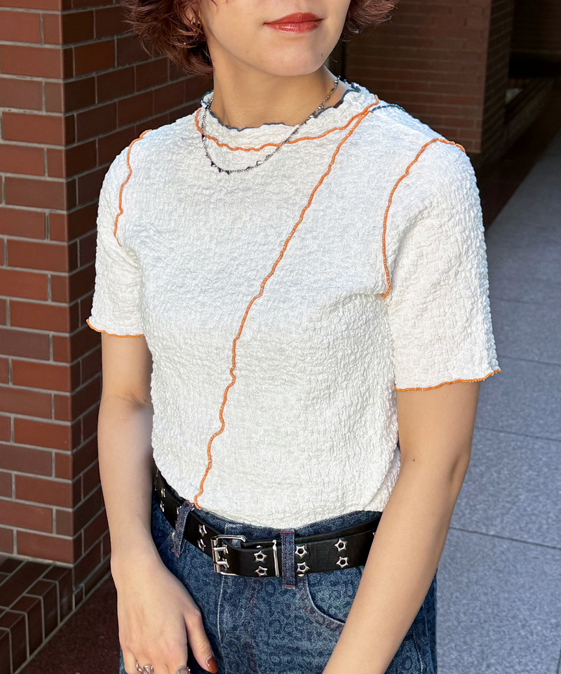 前後2WAY配色メロートップス 詳細画像 オフホワイト 7