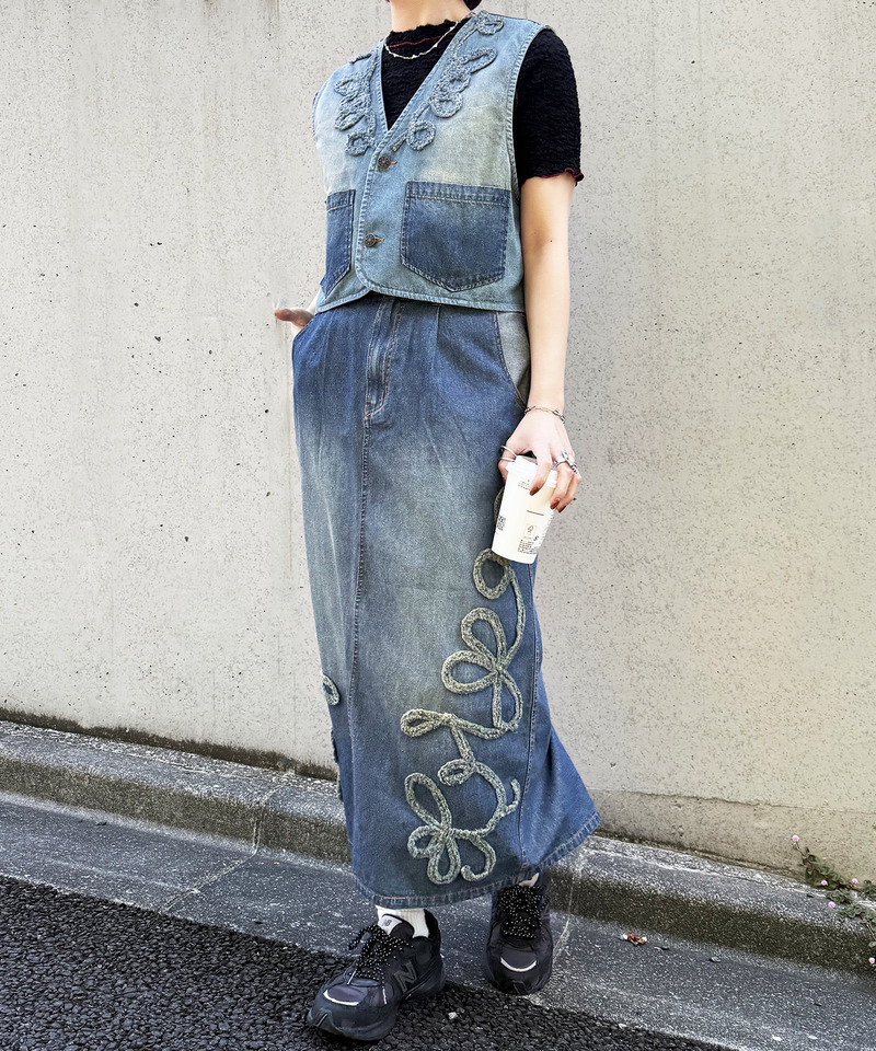 うねうねフリンジデニムベスト 詳細画像 デニムブルー 7