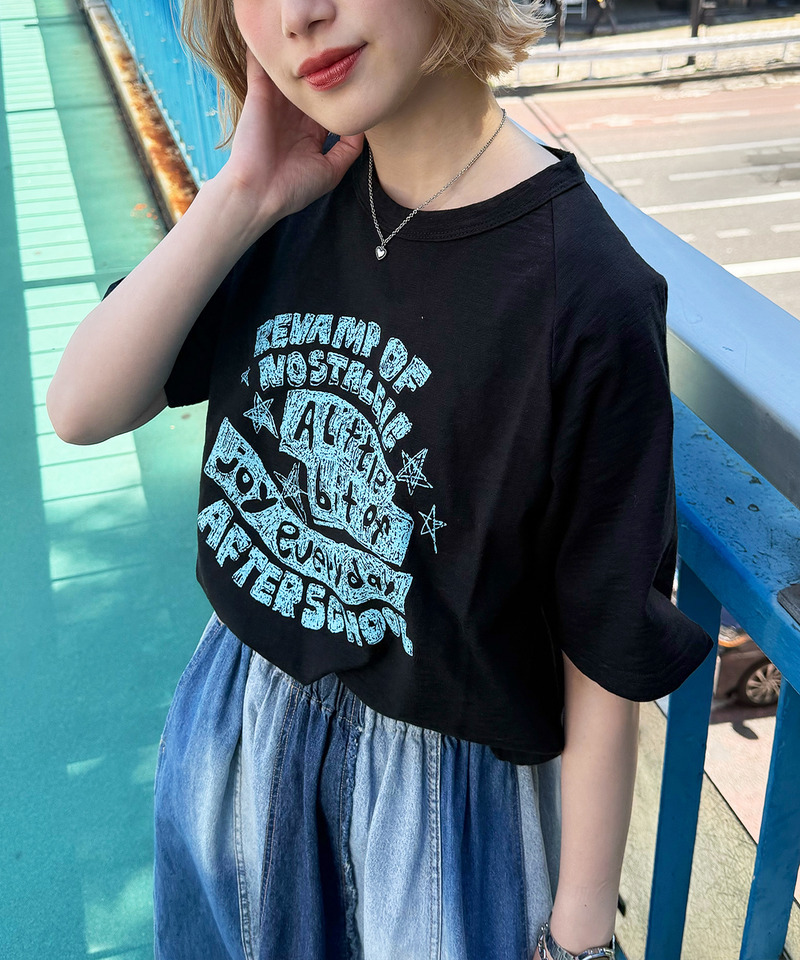 スラブ天竺 DOODLE LOGO TEE 詳細画像 ブラック 1