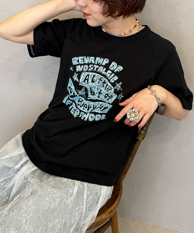 スラブ天竺 DOODLE LOGO TEE 詳細画像 ブラック 10