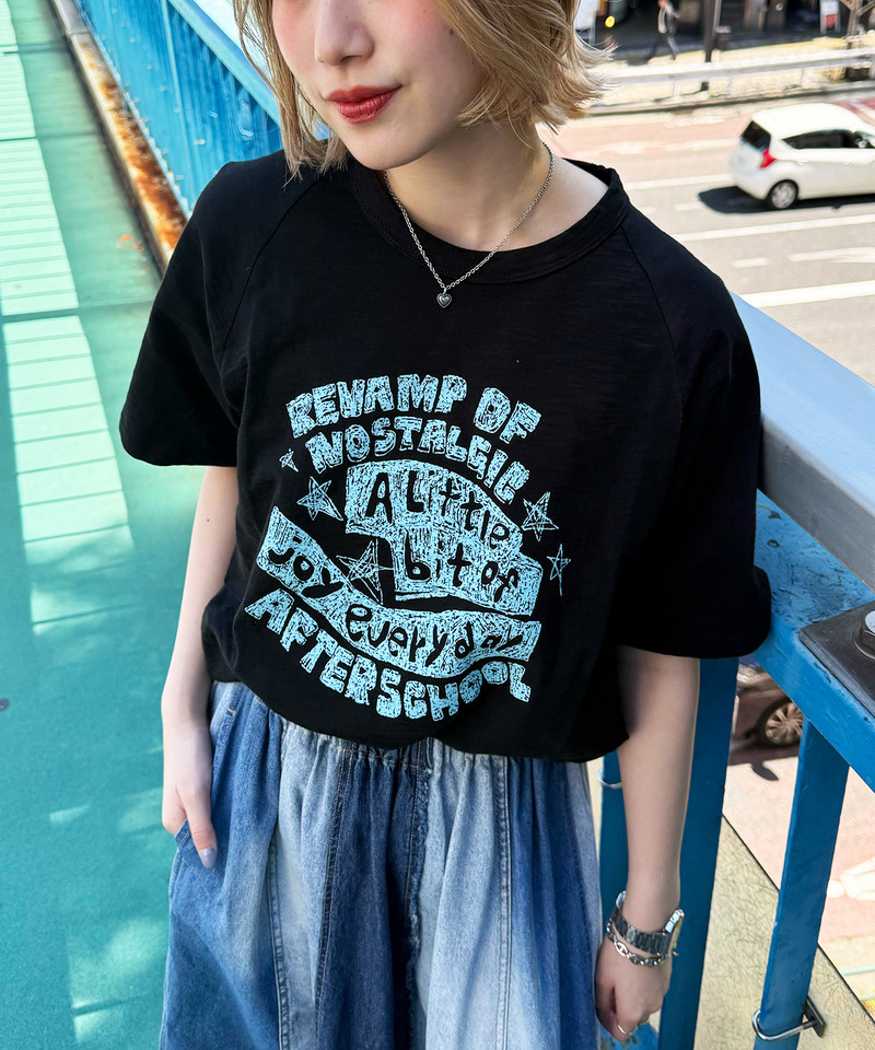 スラブ天竺 DOODLE LOGO TEE 詳細画像 ブラック 3