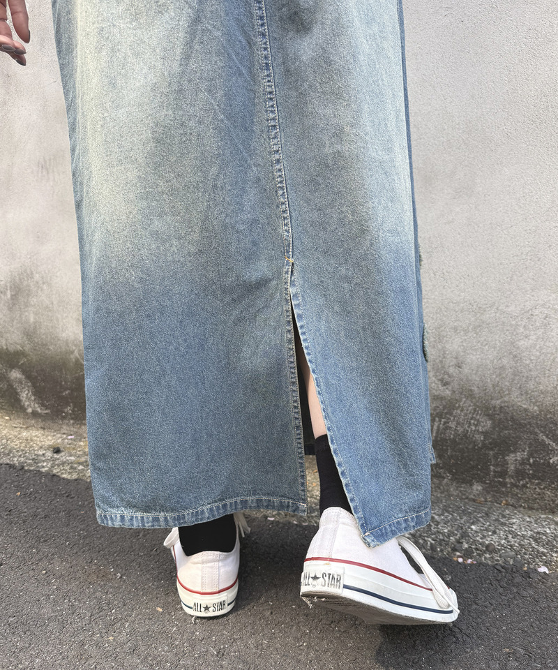 うねうねフリンジデニムスカート 詳細画像 デニムブルー 7