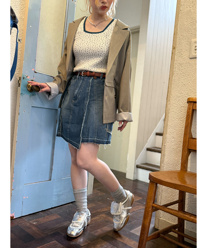 リビルドデニムミニスカート 詳細画像 デニムブルー 4
