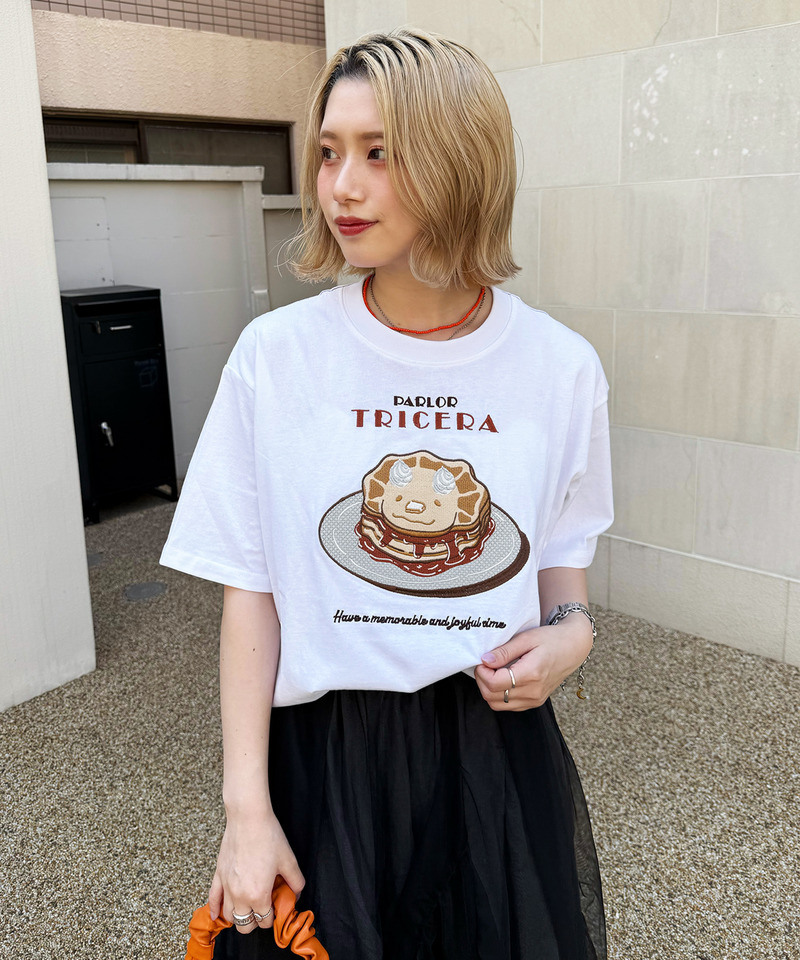 PARLOR刺しゅうTEE（パンケーキ） 詳細画像 オフホワイト 5