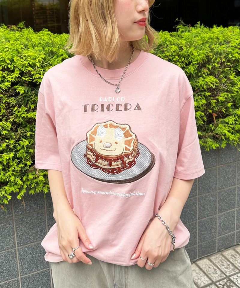 PARLOR刺しゅうTEE（パンケーキ） 詳細画像 ピンク 4