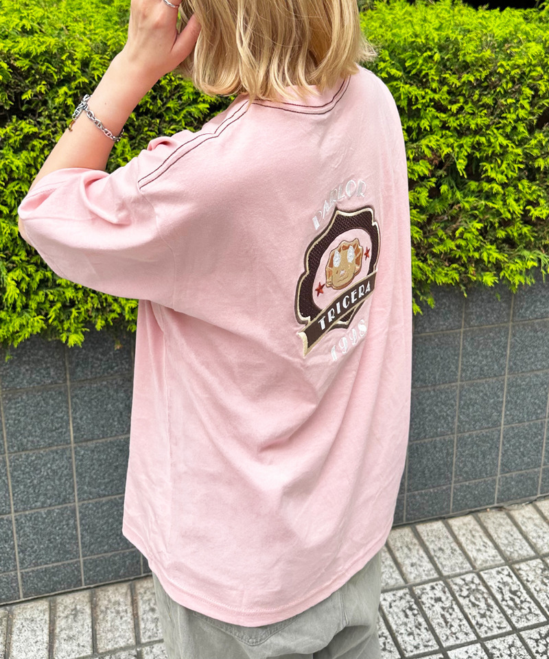 PARLOR刺しゅうTEE（パンケーキ） 詳細画像 ピンク 6