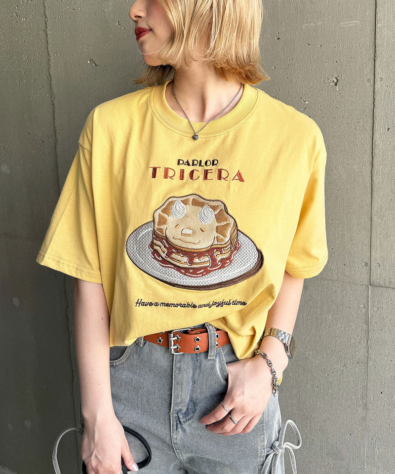 PARLOR刺しゅうTEE（パンケーキ） 詳細画像 イエロー 1