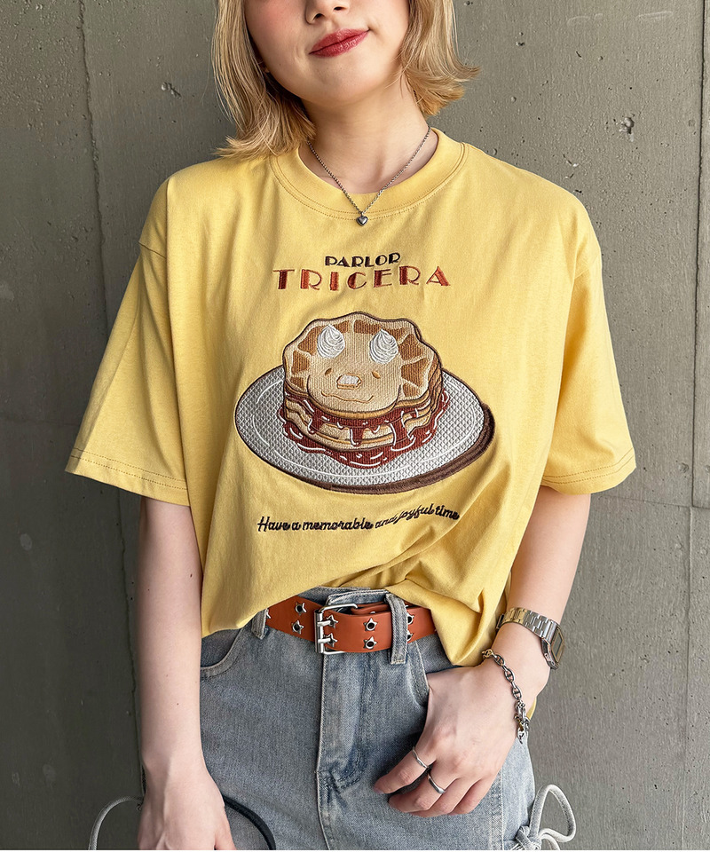 PARLOR刺しゅうTEE（パンケーキ） 詳細画像 イエロー 22
