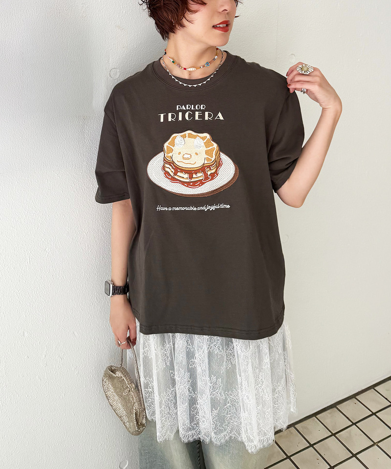 PARLOR刺しゅうTEE（パンケーキ） 詳細画像 ブラック系 10