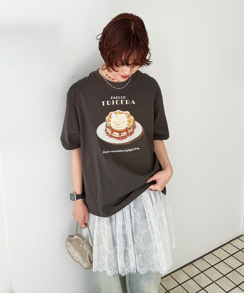 PARLOR刺しゅうTEE（パンケーキ） 詳細画像 ブラック系 11