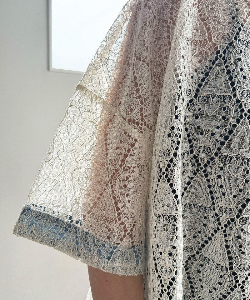 五分袖レースシャツ 詳細画像 オフホワイト 4