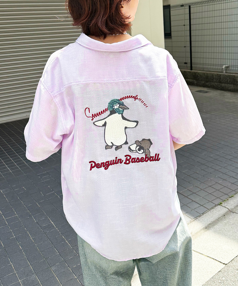 Penguin Baseball BACK刺繍半袖シャツ 詳細画像 パープル 1