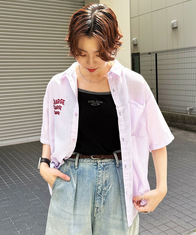 Penguin Baseball BACK刺繍半袖シャツ 詳細画像 パープル 5