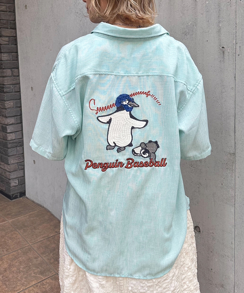Penguin Baseball BACK刺繍半袖シャツ 詳細画像 ブルー 3