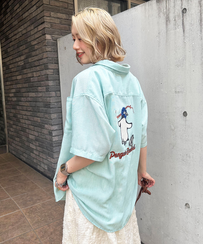 Penguin Baseball BACK刺繍半袖シャツ 詳細画像 ブルー 4