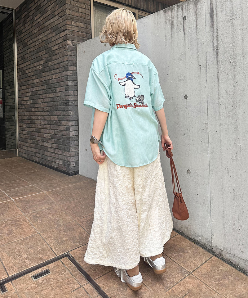 Penguin Baseball BACK刺繍半袖シャツ 詳細画像 ブルー 6