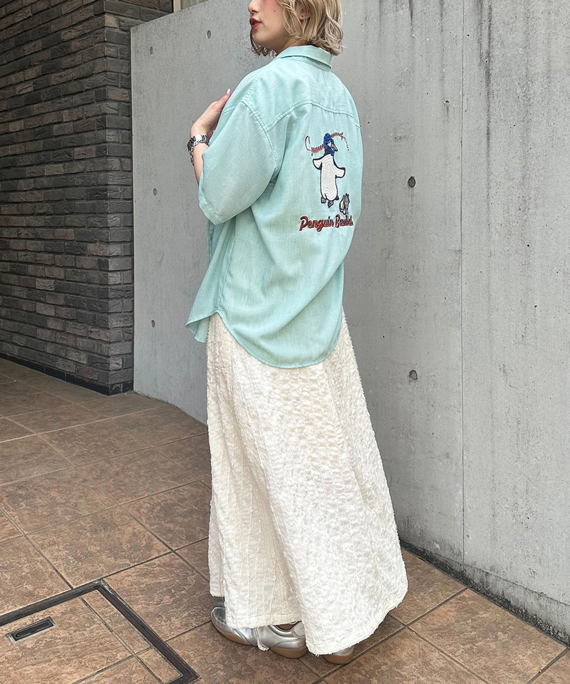 Penguin Baseball BACK刺繍半袖シャツ 詳細画像 ブルー 7