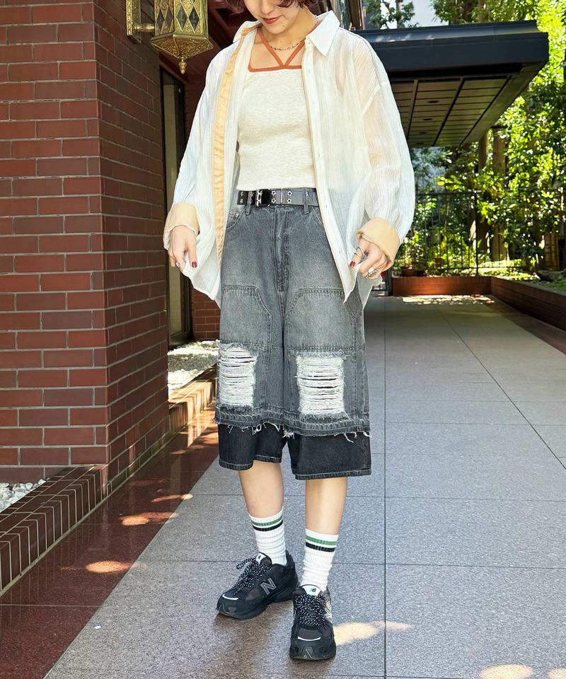 長袖シアーパイピングシャツ 詳細画像 オフホワイト 10