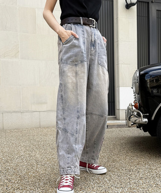 USEDオーバーダイ加工デニムパンツ