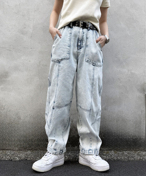 USEDオーバーダイ加工デニムパンツ