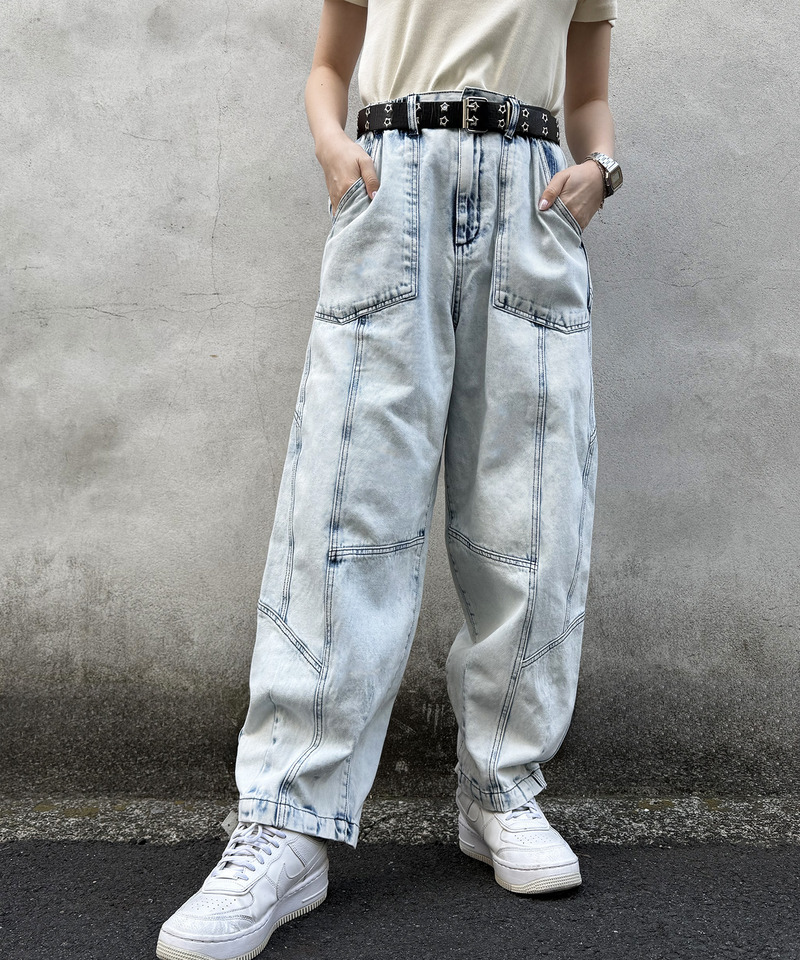 USEDオーバーダイ加工デニムパンツ 詳細画像 ブリーチ 3