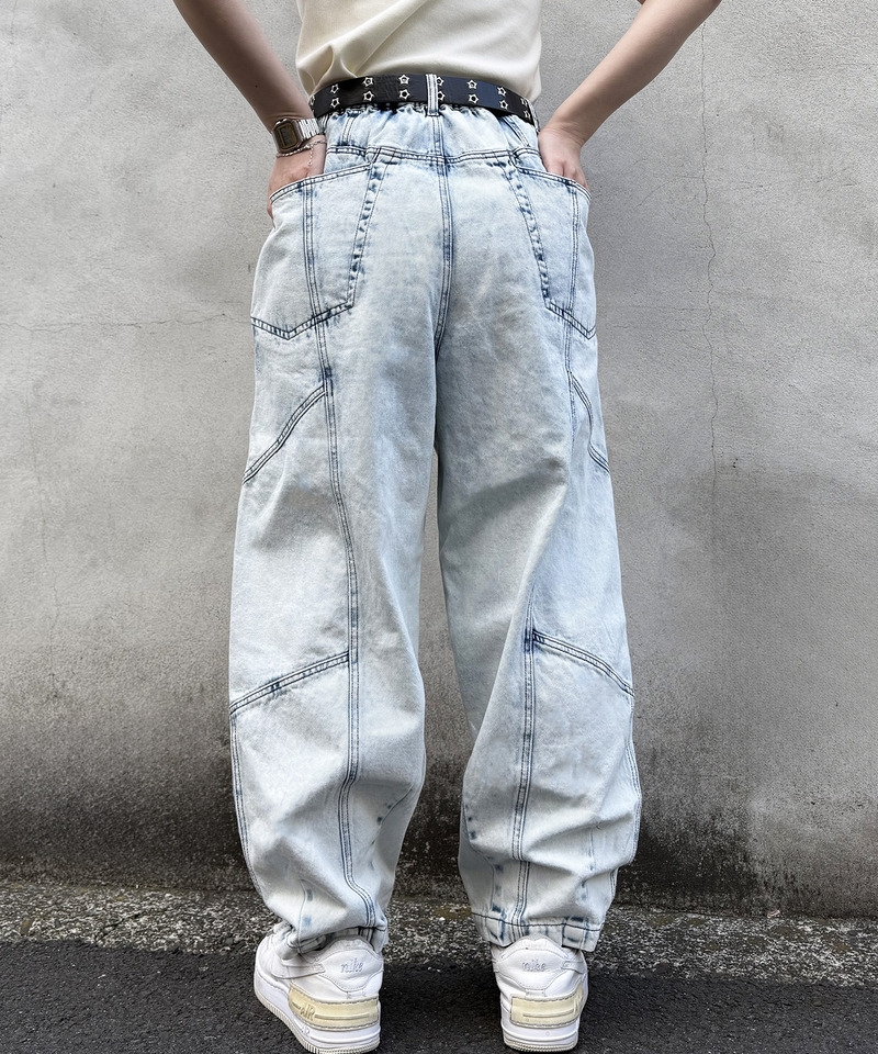 USEDオーバーダイ加工デニムパンツ 詳細画像 ブリーチ 4