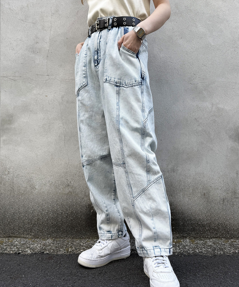 USEDオーバーダイ加工デニムパンツ 詳細画像 ブリーチ 5