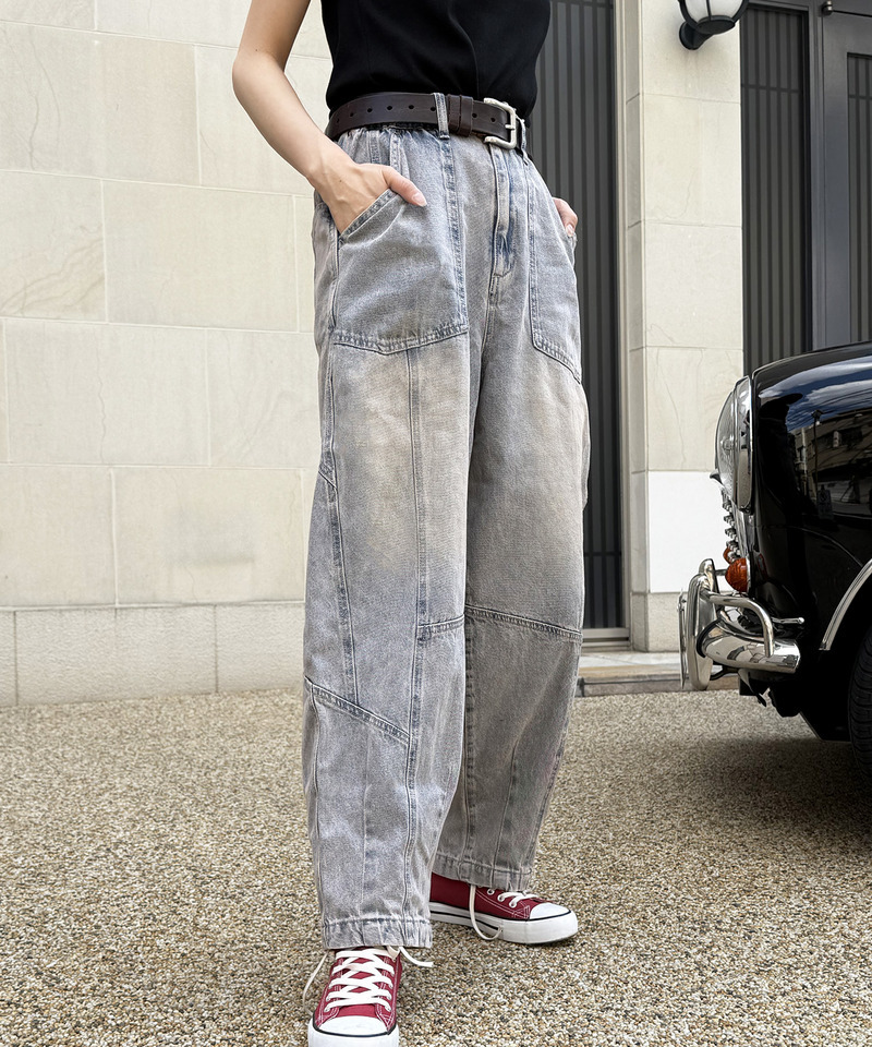 USEDオーバーダイ加工デニムパンツ 詳細画像 デニムブルー 1