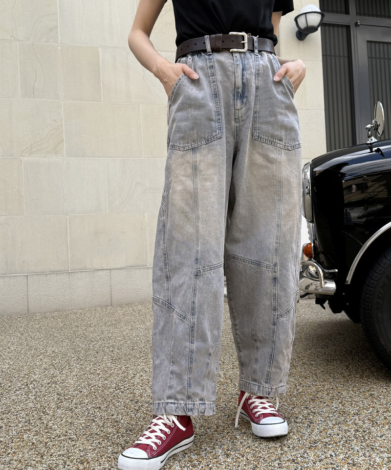 USEDオーバーダイ加工デニムパンツ 詳細画像 デニムブルー 2