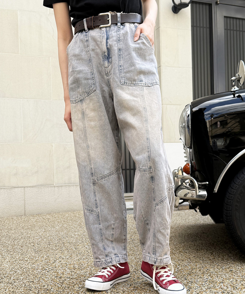 USEDオーバーダイ加工デニムパンツ 詳細画像 デニムブルー 3