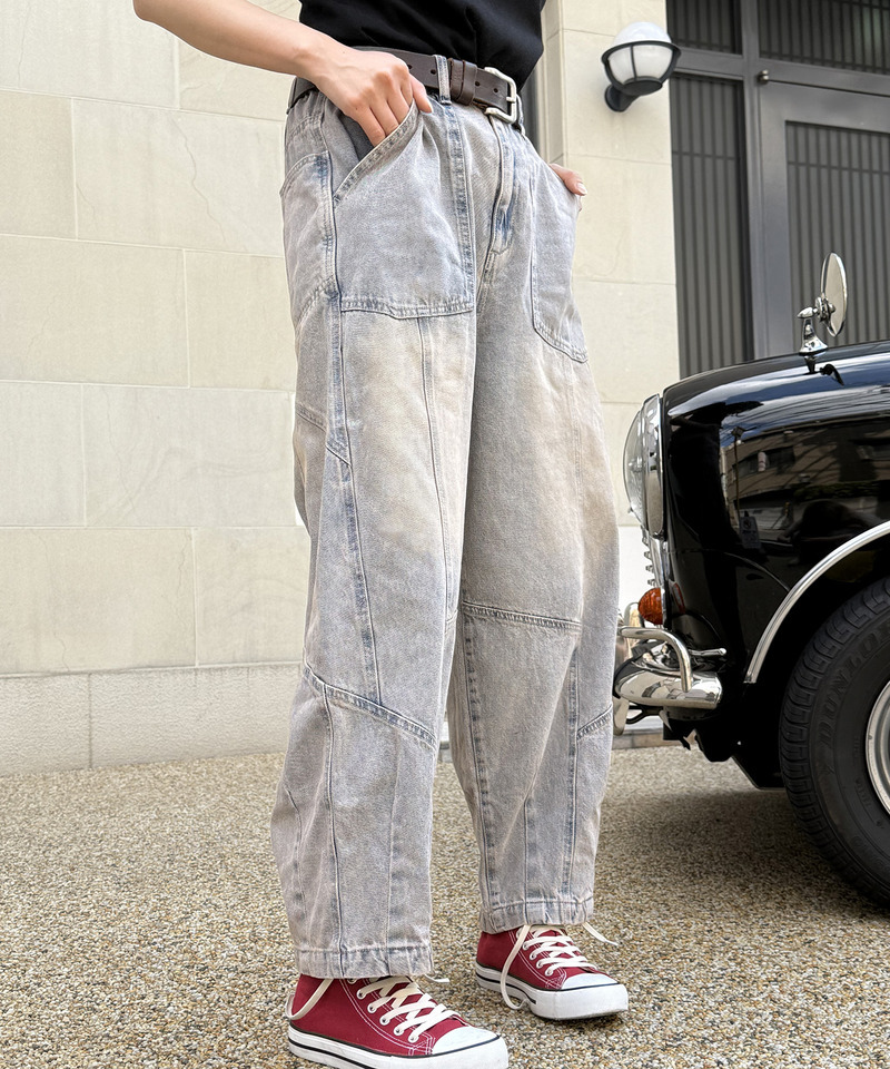 USEDオーバーダイ加工デニムパンツ 詳細画像 デニムブルー 4