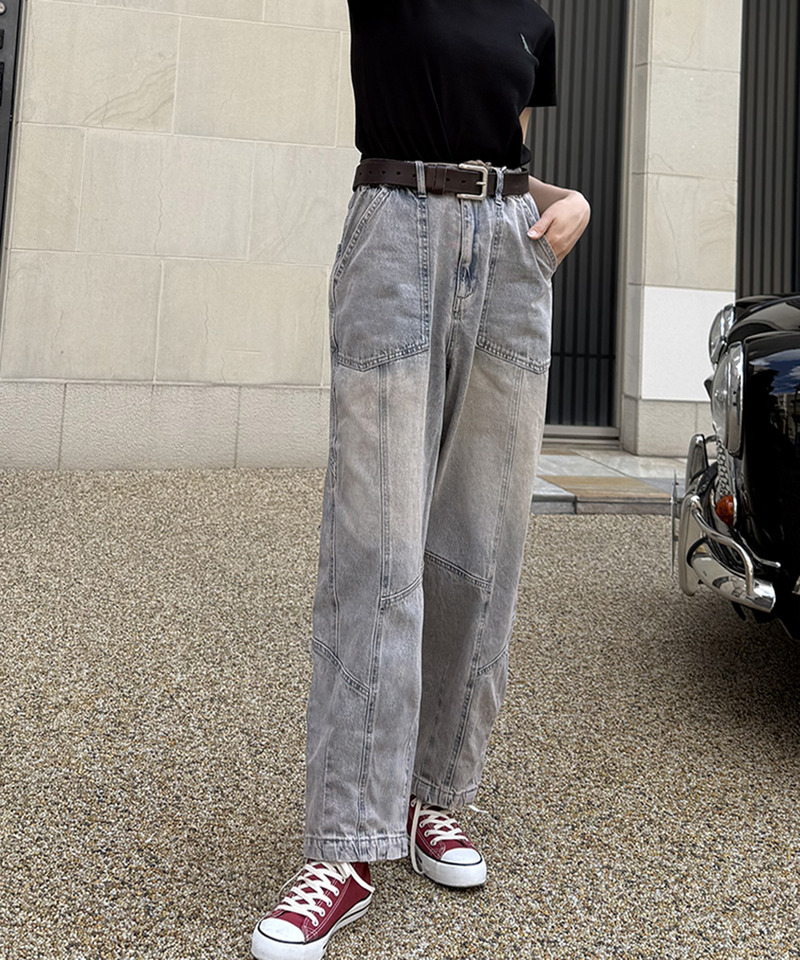 USEDオーバーダイ加工デニムパンツ 詳細画像 デニムブルー 6