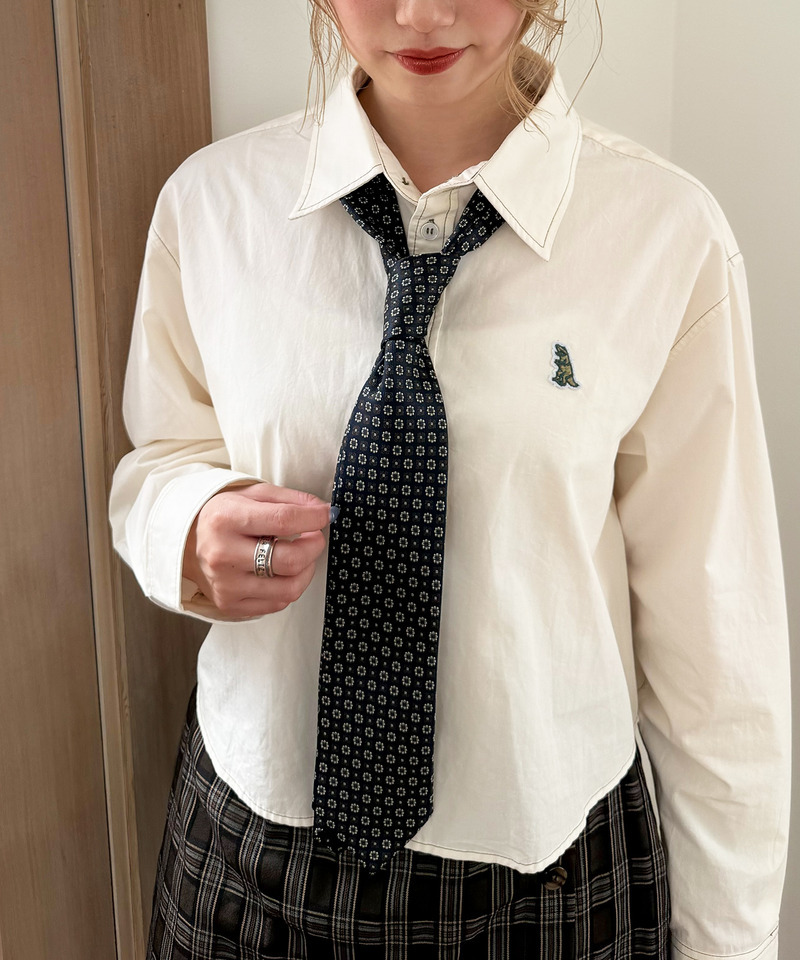 レトロフラワーモチーフネクタイ 詳細画像 ネイビー 3