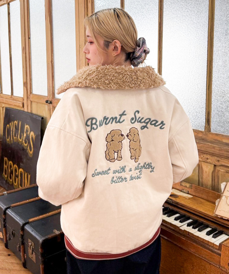 Rosette badge  2WAYボア衿スタジャン 詳細画像 ベージュ 19