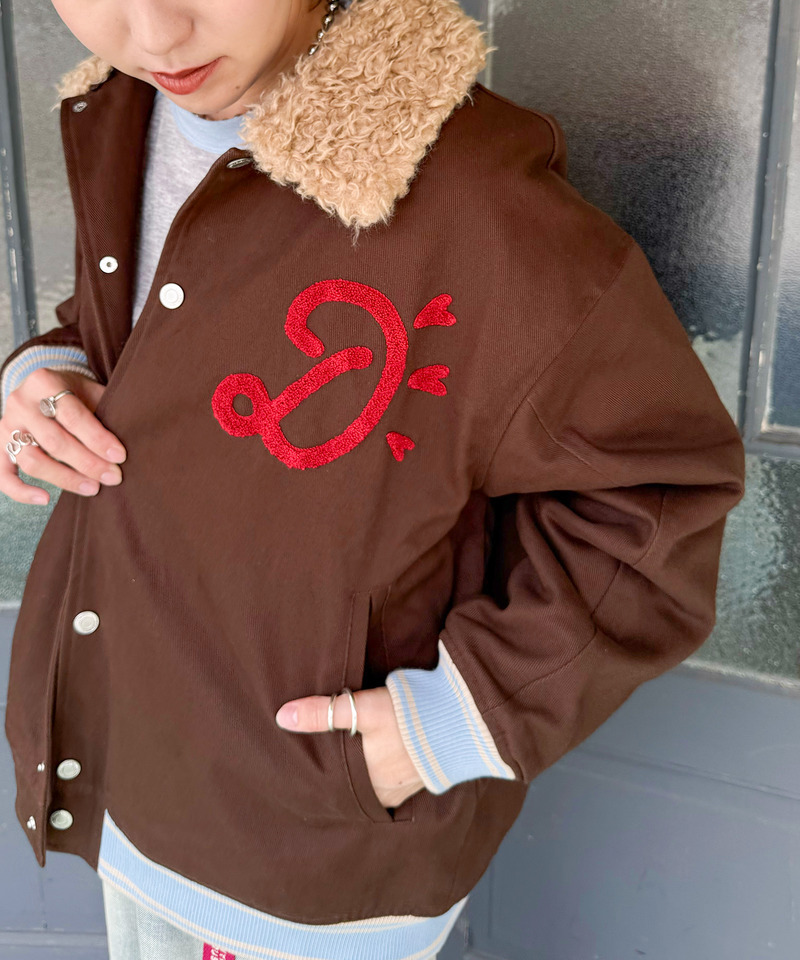 Rosette badge  2WAYボア衿スタジャン 詳細画像 ブラウン 12