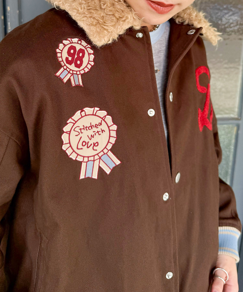 Rosette badge  2WAYボア衿スタジャン 詳細画像 ブラウン 3
