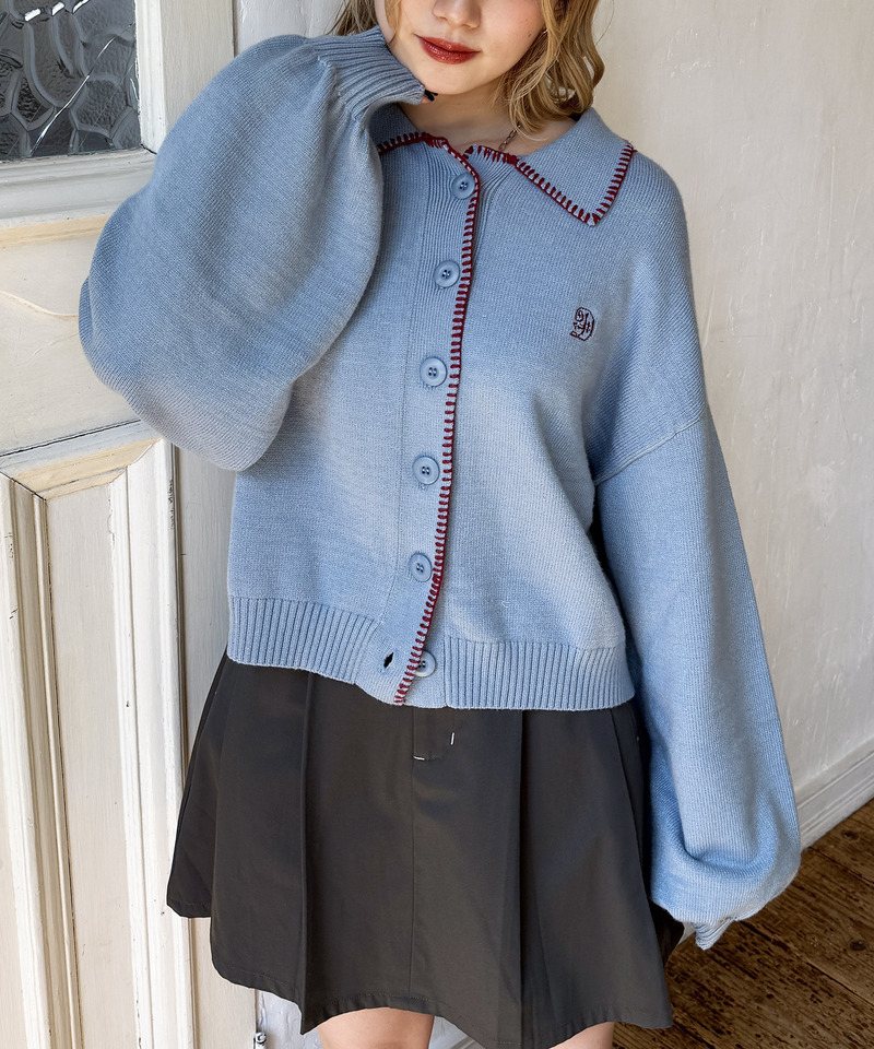 VINTAGE CRAFT EMBROIDERY 衿付きカーディガン 詳細画像 ブルー 11