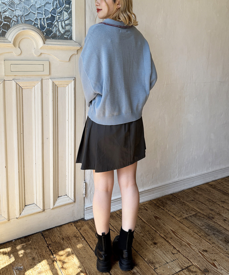 VINTAGE CRAFT EMBROIDERY 衿付きカーディガン 詳細画像 ブルー 12