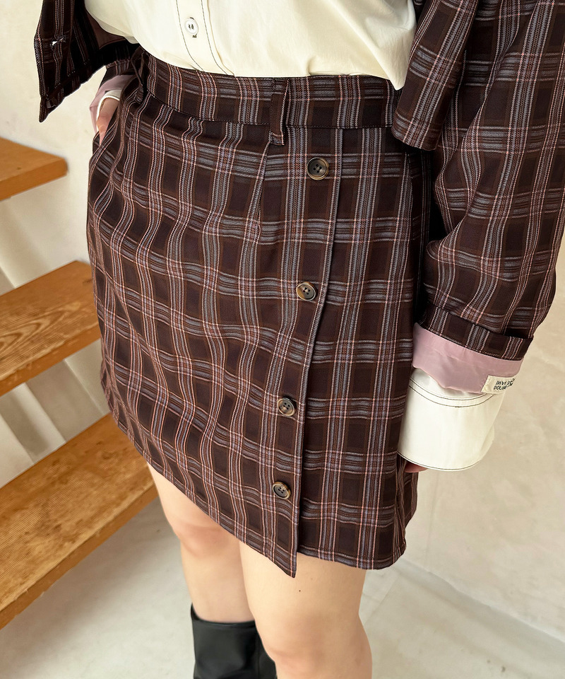 ラップ風ミニスカート 詳細画像 ブラウン系 13