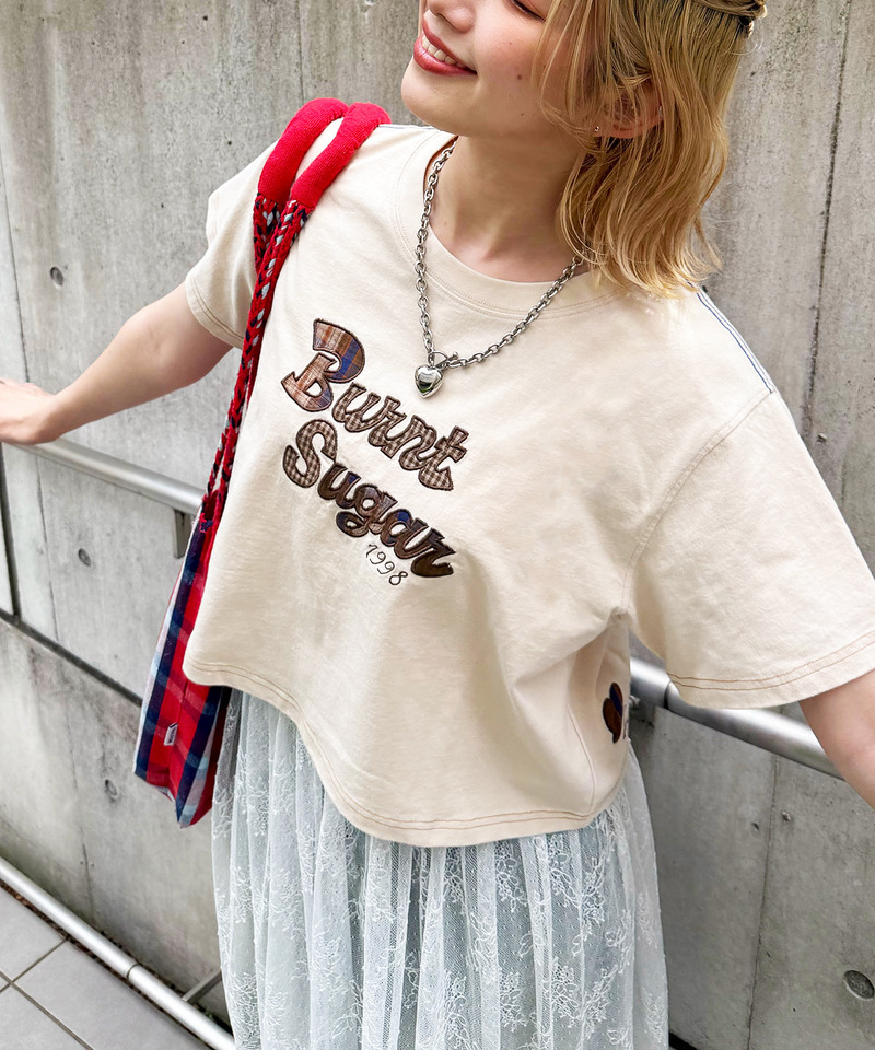 チェックアップリケコンパクトTEE 詳細画像 オフホワイト 3