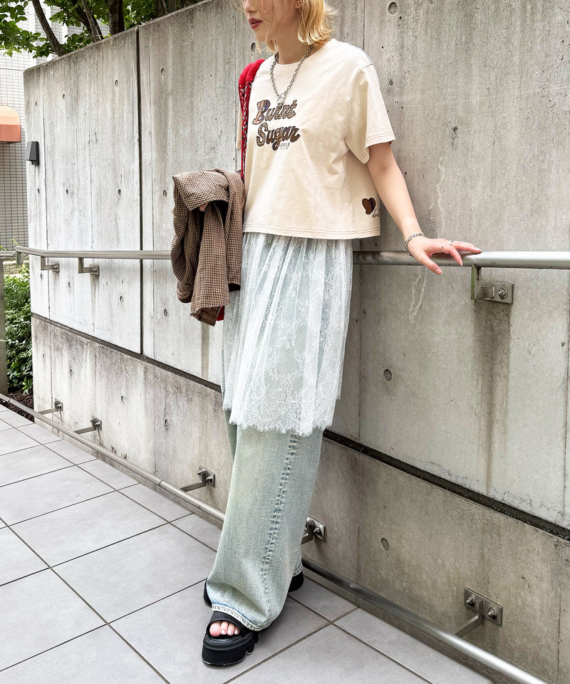 チェックアップリケコンパクトTEE 詳細画像 オフホワイト 4