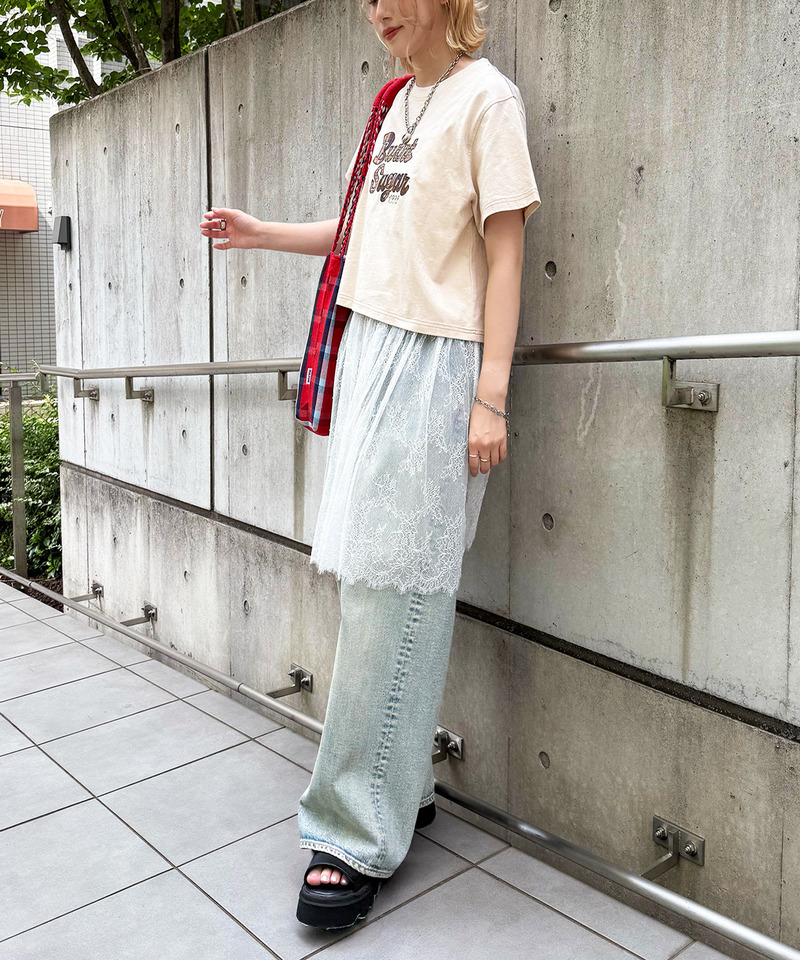 チェックアップリケコンパクトTEE 詳細画像 オフホワイト 5