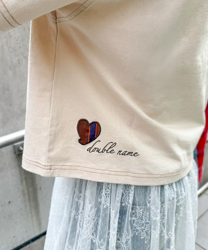 チェックアップリケコンパクトTEE 詳細画像 オフホワイト 8