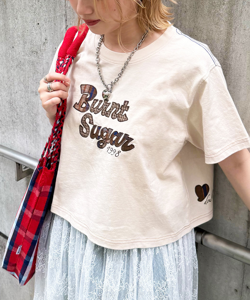 チェックアップリケコンパクトTEE 詳細画像 オフホワイト 9