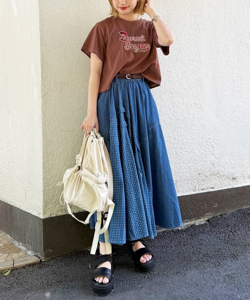 チェックアップリケコンパクトTEE 詳細画像 ブラウン 2