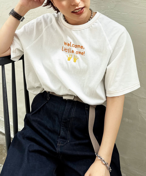 My first m:rex刺しゅうラグランTEE
