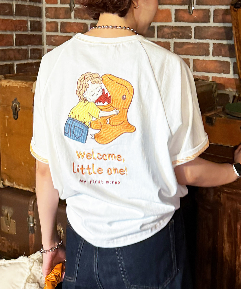 My first m:rex刺しゅうラグランTEE 詳細画像 ホワイト 2
