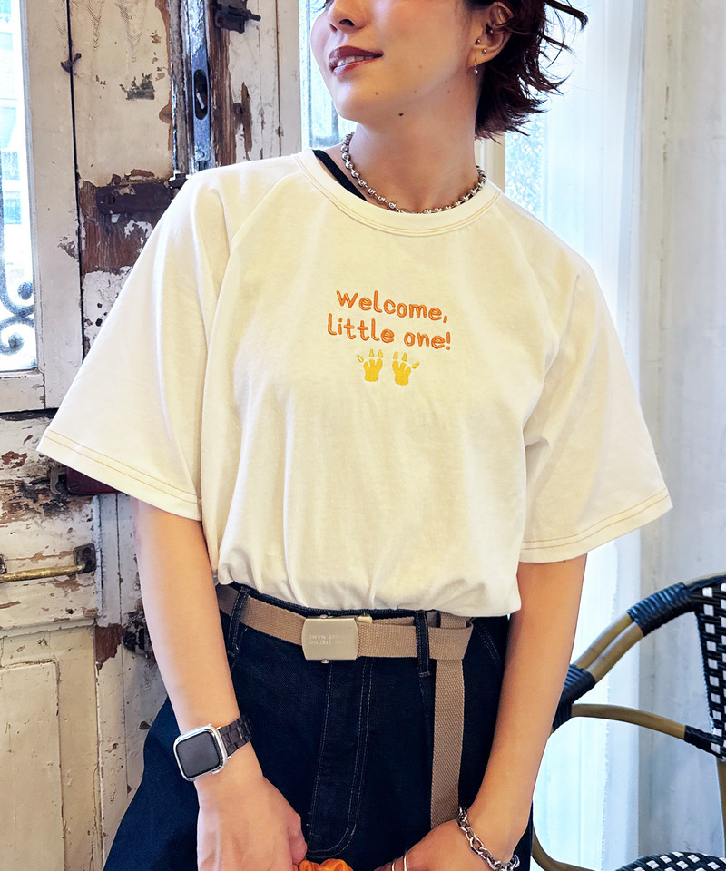My first m:rex刺しゅうラグランTEE 詳細画像 ホワイト 6