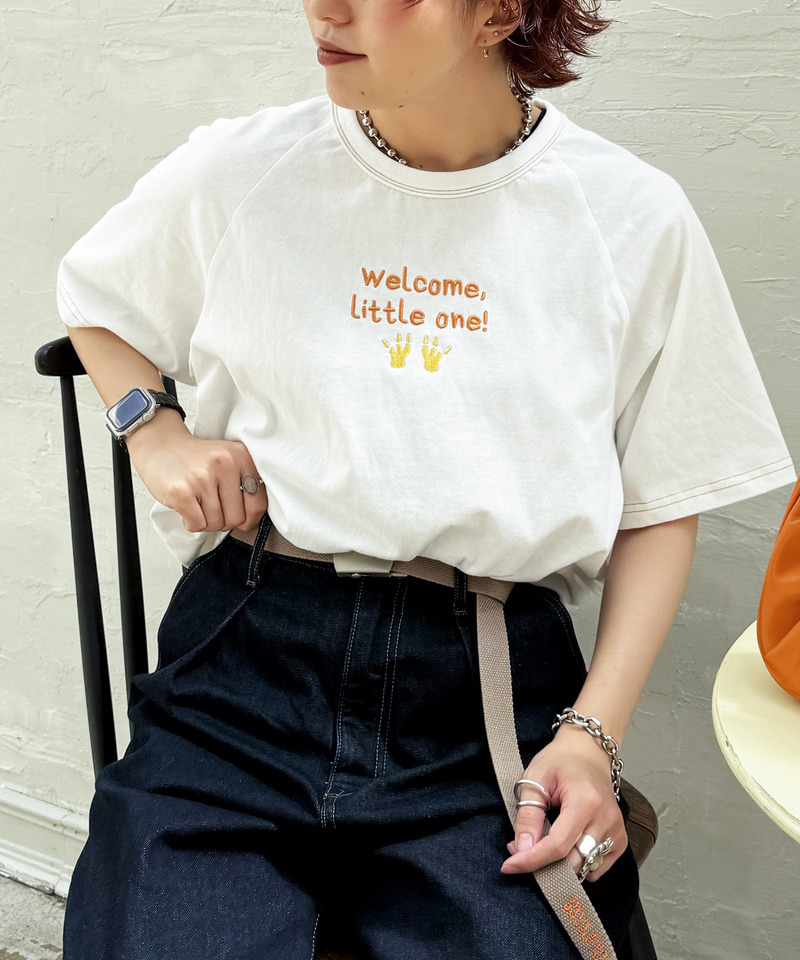 My first m:rex刺しゅうラグランTEE 詳細画像 ホワイト 8